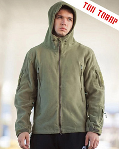 Кофта флисовая с капюшоном Olive