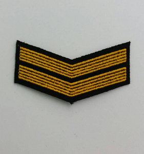 Шеврон 2 период службы на черном сукне вышитые шелком