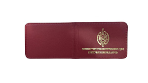 Обложка для удостоверения МВД РБ с дополнительным отсеком + жетон (красная)