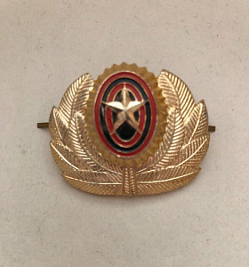 Кокарда ВС РФ золотистая звезда венок H=33 mm, L=40 mm