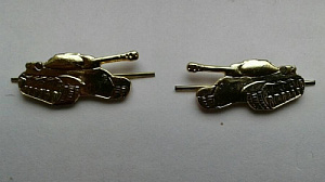 Эмблема петлица Танковые войска золотистый металл. 1 шт