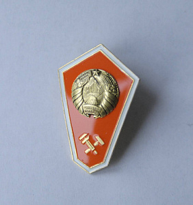 Значок о среднем техническом образовании оранжевый