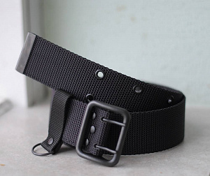 Ремень тесьма Black двухшпеньковый с металлической пряжкой