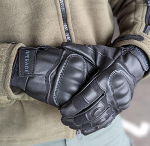 Перчатки тактические кожаные Viperade Black