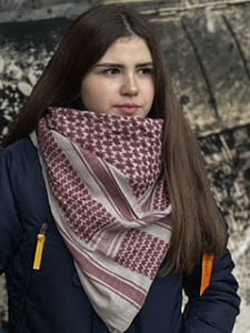 Арафатка (шемаг), серый/розовый