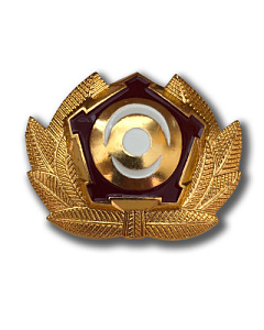 Кокарда ВОХР глаз красно-белый пятиугольник венок