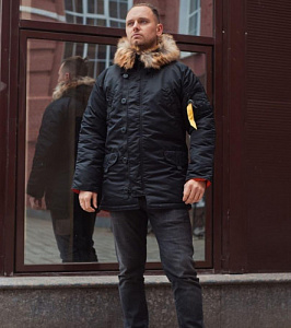 Куртка зимняя мужская M65 Casual Аляска N-3B Black