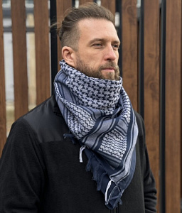 Арафатка (шемаг), светло-голубой/черный