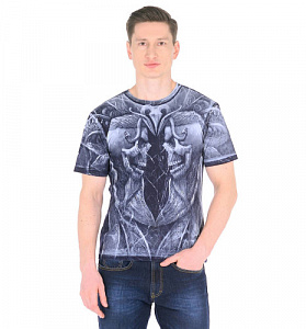 Футболка двухсторонняя Krasar Черепа Ирокез 