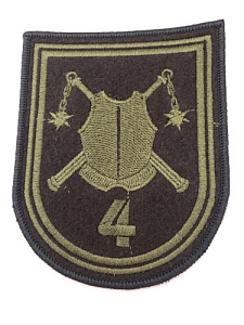 Шеврон 4 танковый батальон 19-й ОМБр оливковый одноцветный вышитый образца 2023 года 