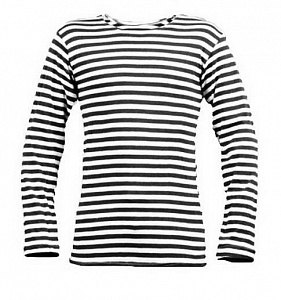 Тельняшка с длинным рукавом тонкая хлопок чёрная