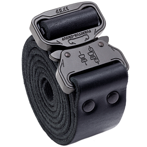 Ремень кожаный VOЎK пряжка-кобра "ЗУБР" (38мм) Black 