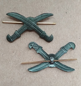 Эмблема петлица Казачества "Шашки" защитная 1шт