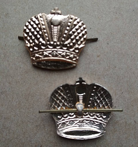 Эмблема петлица Казачества "Корона" золотистая 1шт