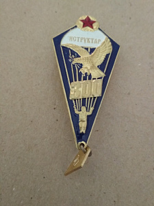 Знак "Парашютист инструктор ВС РБ" 300 прыжков. Синяя окантовка