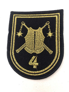 Шеврон 4 танковый батальон 19-й ОМБр чёрная ткань люрекс образца 2023