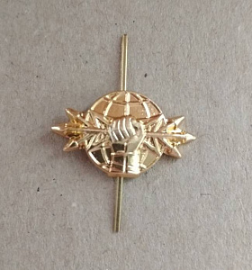 Эмблема-петлица войск РЭБ золотистая алюминий