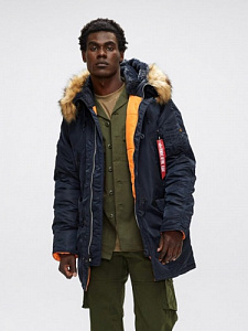 Куртка зимняя Аляска Alpha Industries N-3B Slim Fit Parka Rep Blue/Orange