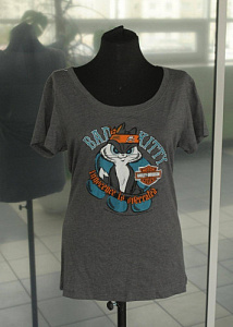 Майка Harley Davidson женская Bad Kitty Grey