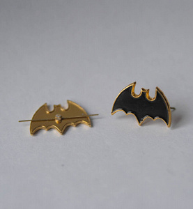 Эмблема петлица Летучая мышь металлическая большая