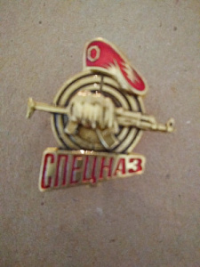 Знак на головной убор. Краповый берет, мишень, кулак с автоматом, "спецназ"