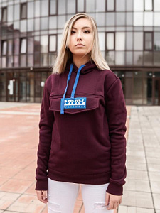 Толстовка M65 STREETWEAR на флисе женская Purplish red