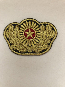 Кокарда генеральская вышитая золотистый люрекс