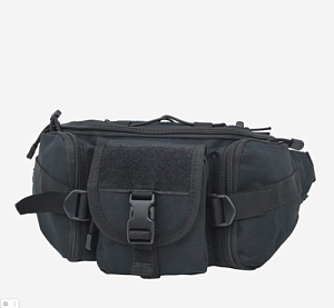 Сумка поясная тактическая 5 отделений фастекс Black