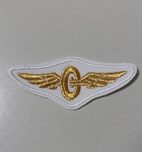 Знак БелЖД вышитый белый фон