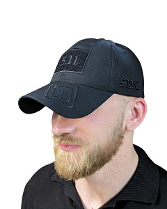 Бейсболка 5.11 logo Rip-Stop Black