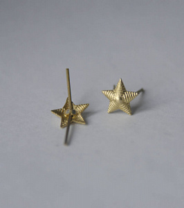 Звезда металл. золотая рифлёная 13мм