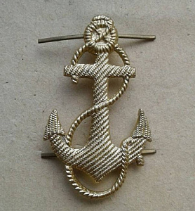 Значок Якорь 43 мм ребристый