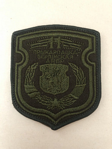 Шеврон 11 ОМБр на боевую форму оливковый одноцветный вышитый на липучке