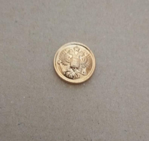 Пуговица ВС РФ золотистая с буртиком. 14 мм