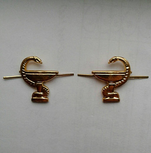 Эмблема петлица Медицинская служба Тип 2 золотистый 1 шт