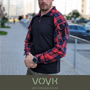 Рубашка тактическая VOЎK Красная клетка