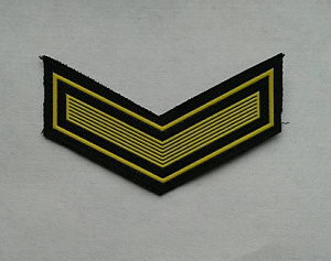 Шеврон 1 курс ( курсовка ) уголком пластизол чёрная основа