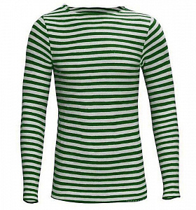 Тельняшка интерлок с длинным рукавом зелёная