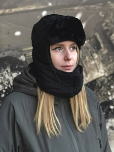 Шапка ушанка с искусственным мехом