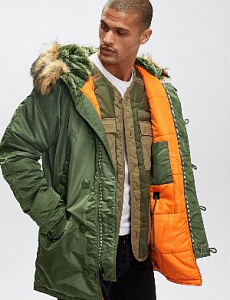 Куртка зимняя Аляска Alpha Industries N-3B Slim Fit Parka Sage Green