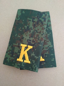 Фальшпогоны курсанта ВА РБ вышитые, жёлтый шёлк, рядовой, кмф цифра