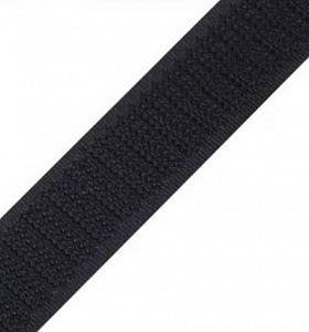Лента контактная (липучка, основа с крючками-петлями) чёрная ширина 3см