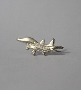 Значок "Самолет СУ" серебристый