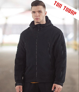 Кофта флисовая с капюшоном Black