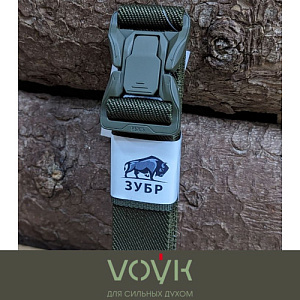 Ремень тактический VOЎK с оливковой пряжкой-кнопкой "Рысь" Olive (38 мм)
