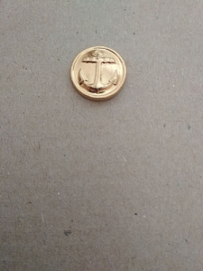 Пуговица с якорем. Гражданский флот. 14 мм золотистая
