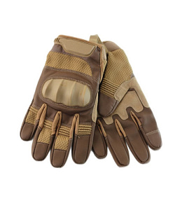Перчатки тактические кожаные с защитой костяшек Coyote