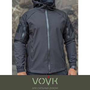 Куртка тактическая VOЎK Soft-Shell Black