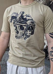  Футболка бежевая Череп РБ