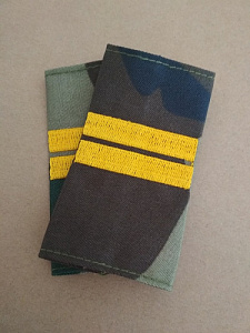 Фальшпогоны ВС РБ на повседневную форму. Младший сержант. Вышивка, жёлтый шёлк